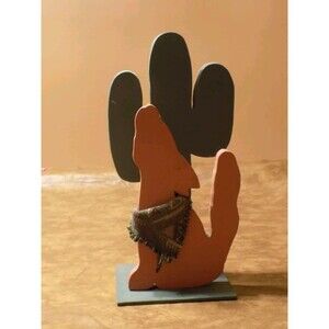 Aztec Wolf/Cactus Wooden Napkin Holder